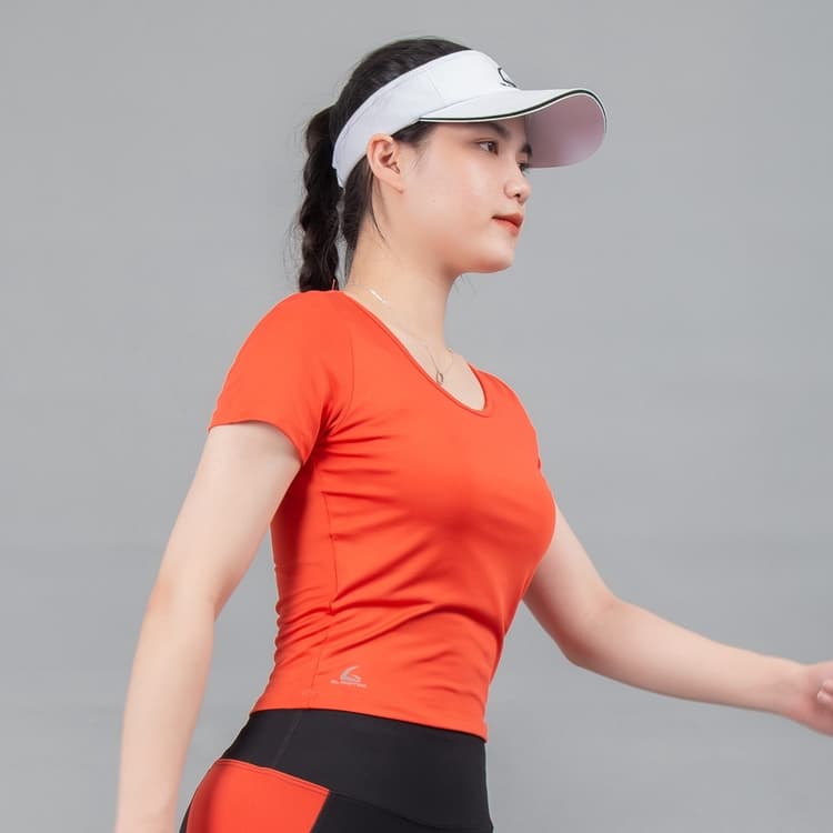 Ảnh Áo thể thao Gladimax Croptop Cộc Tay cá tính có sẵn đệm ngực hỗ trợ tập luyện hiệu quả 4