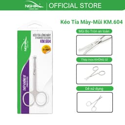 Thumbnail Kéo Cắt Tỉa Lông Mũi Đầu Tròn Thép Không Gỉ KỀM NGHĨA KM.604 1