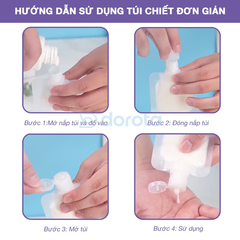 Ảnh Túi chiết mỹ phẩm du lịch DOROTA đựng dầu gội, sữa rửa mặt sữa tắm TC 4