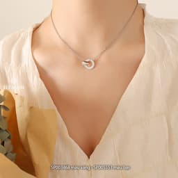 Thumbnail Dây chuyền nữ titan Eleanor Accessories đính đá vòng cổ khắc số la mã phụ kiện trang sức 3468 1