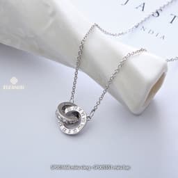 Thumbnail Dây chuyền nữ titan Eleanor Accessories đính đá vòng cổ khắc số la mã phụ kiện trang sức 3468 2