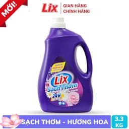 Thumbnail Nước giặt Lix sạch thơm hương ngàn hoa chai 3.3kg sạch nhanh vết bẩn N7401 gấp đôi sức mạnh giặt tẩy - Lixco Việt Nam 2