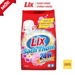 Thumbnail Bột giặt Lix Sạch Thơm hương hoa 2kg, khử mùi hôi, ẩm mốc dùng cho giặt tay và giặt máy ES201 3