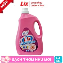 Thumbnail Nước giặt Lix sạch thơm hương nắng hạ 3.3kg  CHAI N7301 tăng gấp đôi sức mạnh giặt tẩy quần áo - Lixco Việt Nam 2