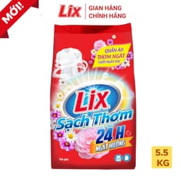 Thumbnail Bột giặt Lix Sạch Thơm hương hoa 5.5kg ES550 tăng gấp đôi sức mạnh giặt tẩy, dùng cho giặt tay, máy - Lixco Việt Nam 3