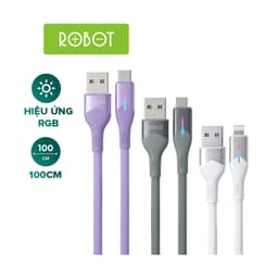 Thumbnail Cáp Sạc Nhanh ROBOT RFL100/RFC100/RFM100 Chiều Dài 1M Có Đèn Led Dây Dù Chống Rối 1