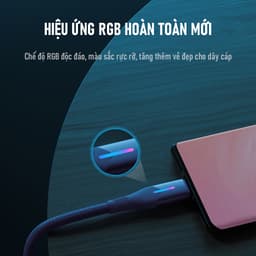 Thumbnail Cáp Sạc Nhanh ROBOT RFL100/RFC100/RFM100 Chiều Dài 1M Có Đèn Led Dây Dù Chống Rối 2