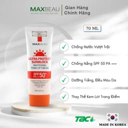 Thumbnail Kem Chống Nắng Kháng Nước, Nâng Tone, Trắng Da Maxbeau Ultra Protect Sunblock TAC 70ml 2