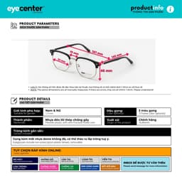 Thumbnail Gọng kính nam nữ chính hãng EYECENTER B103S nhựa phối kim loại nhập khẩu by Eye Center Vietnam 2