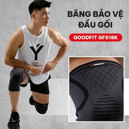 Thumbnail Bó gối thể thao, bảo vệ đầu gối tập gym GoodFit co giãn 4 chiều, dệt 3D dày dặn GF518K 2