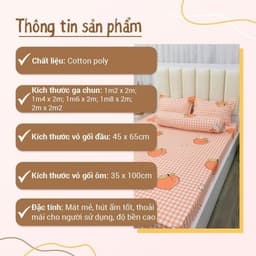 Thumbnail Bộ ga giường cotton poly 3 món nhiều mẫu Thỏ Tim Xanh 1
