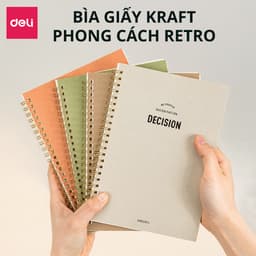Thumbnail Sổ Lò Xo Kép A5 120 Trang Giấy Kẻ Ngang Chống Lóa Deli - Sổ Tay Ghi Chép Gáy Xoắn  - Sổ Vở Học Sinh Takenote Plannner 4