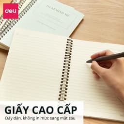Thumbnail Sổ Lò Xo Kép A5 120 Trang Giấy Kẻ Ngang Chống Lóa Deli - Sổ Tay Ghi Chép Gáy Xoắn  - Sổ Vở Học Sinh Takenote Plannner 2