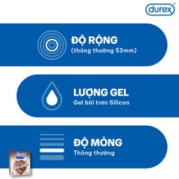 Thumbnail Durex Naughty Chocolate hương socola (size 53mm, hộp 3 bao) 3