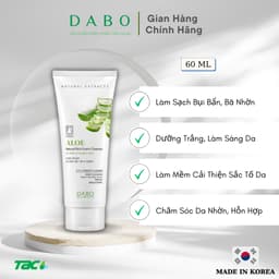Thumbnail Sữa rửa mặt cao cấp chất Lô Hội Dabo Aloe Natural Rich Foam Cleanser 3 in 1 60ml 2