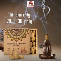 Thumbnail Nhang nụ trầm hương An An, nụ trầm khói ngược xông phòng nguyên chất hộp 39 nụ, thơm lâu, không hoá chất 4