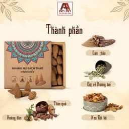 Thumbnail Nhang nụ bách thảo, nhang nụ thuốc bắc xông nhà, thiền định 100% tự nhiên hộp 39 viên - Nhang sạch An An 4