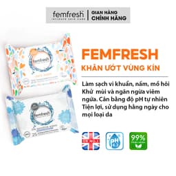 Thumbnail Khăn giấy ướt vệ sinh vùng kín phụ nữ cao cấp Femfresh Anh Quốc 1
