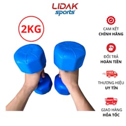 Thumbnail Tạ tay nhựa 2kg Lidak, bên trong ruột tạ có lõi thép - LIDAK SPORT 2