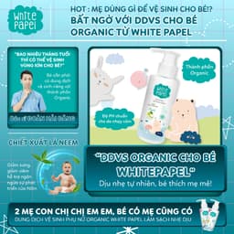 Thumbnail Dung dịch vệ sinh hữu cơ tự nhiên Organic làm sạch nhẹ dịu cho bé White Papel 120ml 3