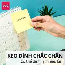 Thumbnail Set 100 Giấy Note Ghi Chú, Giấy Nhớ Hình Vuông Dán Vàng Deli Giấy Ghi Chú Loại Chất Lượng Cao Tiện Lợi Học Sinh 1