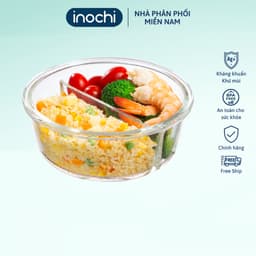 Thumbnail Hộp thuỷ tinh tròn Inochi nhiều dung tích, hộp đựng cơm văn phòng, hộp thủy tinh có nắp đậy 2
