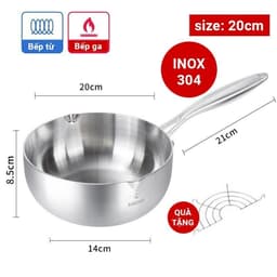 Thumbnail Chảo INOX 304 Cao Cấp 5 Lớp Liền Khối Miệng Rót Leger Size 18-20-28cm Chính Hãng KALPEN-GIA DỤNG ĐỨC 4