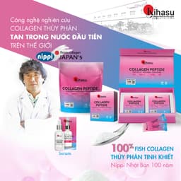 Thumbnail Bột collagen peptide kihasu Nippi Nhật Bản hỗ trợ trẻ hoá, cấp ẩm, tăng sinh collagen: pha nước, cho vào thức ăn 2