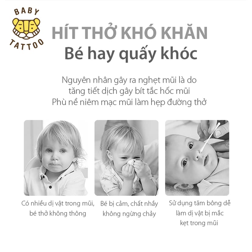 Ảnh BABY TATTOO Dụng Cụ Hút Dịch Mũi Đầu Silicone Kèm Nhíp An Toàn Cho Bé 2