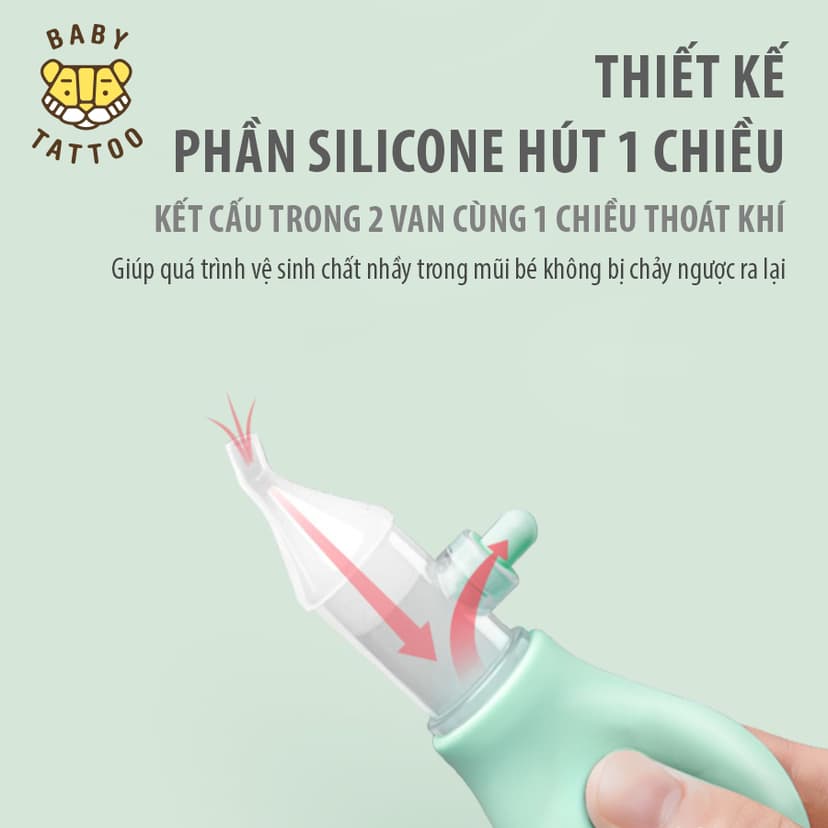 Ảnh BABY TATTOO Dụng Cụ Hút Dịch Mũi Đầu Silicone Kèm Nhíp An Toàn Cho Bé 3