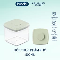 Thumbnail Hộp đựng thực phẩm khô Hokkaido, kèm muỗng và viền roong cao su đựng sữa bột, đồ ăn dặm, gia vị, đồ khô 3