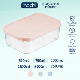 Thumbnail Bộ 6 hộp thực phẩm chữ nhật inochi, Nhựa PP an toàn, chịu nhiệt 140 độ C, dễ tẩy rửa k bám mùi, hộp đựng cơm văn phòng 3