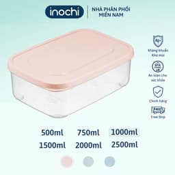 Thumbnail Bộ 6 hộp thực phẩm chữ nhật inochi, Nhựa PP an toàn, chịu nhiệt 140 độ C, dễ tẩy rửa k bám mùi, hộp đựng cơm văn phòng 4