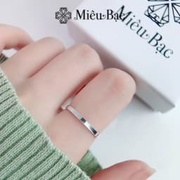 Thumbnail Nhẫn bạc nữ Miêu Bạc bản vuông trơn đủ size chất liệu bạc 925 thời trang phụ kiện trang sức nữ MN42 2