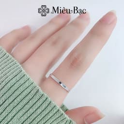 Thumbnail Nhẫn bạc nữ Miêu Bạc bản vuông trơn đủ size chất liệu bạc 925 thời trang phụ kiện trang sức nữ MN42 3