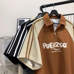 Thumbnail Áo Polo Nam Nữ PUERZSO NAD Unisex - Áo Cổ Bẻ có khoá kéo Tay Lỡ 2 sọc Chất Liệu Tổ Ong Dệt Trẻ Trung, Cá Tính.năng động 4
