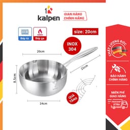 Thumbnail Chảo INOX 304 Cao Cấp 5 Lớp Liền Khối Có Miệng Rót Lager Size 18-20-24-26-28cm Chính Hãng KALPEN ĐỨC 4
