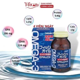 Thumbnail Viên uống dầu cá Omega 3 bổ mắt bổ não Orihiro Nhật Bản 180 viên 4