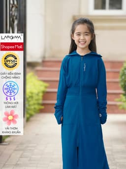 Thumbnail LAROMA Choàng chống nắng trẻ em 1 lớp UPF50+ | Làm mát | Vải thơm | Kháng khuẩn 4