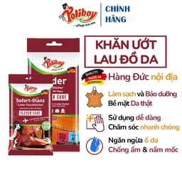 Thumbnail Khăn Ướt Lau Túi Da, Giày Da POLIBOY Tẩy Mốc Túi Da, Đánh Bóng Đồ Da, Chống Mốc Túi Da, Xi Đánh Giầy Da, Dưỡng Túi Da 1