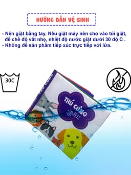 Thumbnail Sách vải cho bé PiPoVietnam- Song ngữ Anh Việt- phát triển tư duy- Có chứng chỉ kiểm định chất lượng 4