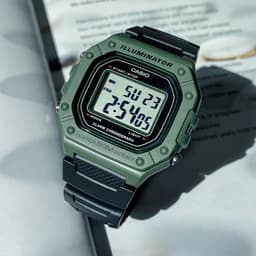 Thumbnail Đồng Hồ Casio Nam Điện Tử W-218H-3AVDF Mặt Vuông Dây Cao Su Chính Hãng 4