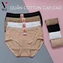 Thumbnail Set 4 quần lót nữ Vicci cotton cao cấp lưng cao gen nhẹ 105 mềm mại, êm ái, kháng khuẩn khử mùi 1