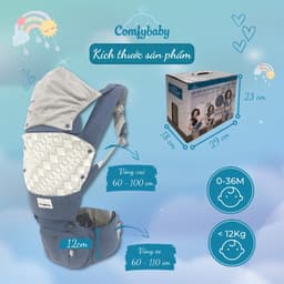 Thumbnail Địu Trợ Lực Cao Cấp Siêu Mềm Cho Bé -  Có Mũ Đỡ Đầu 2