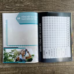Thumbnail Sổ cẩm nang sức khỏe Maxcare, bảng các chỉ số cơ thể, ghi chú nhật ký 13 tuần thay đổi cơ thể, thực đơn ăn 4