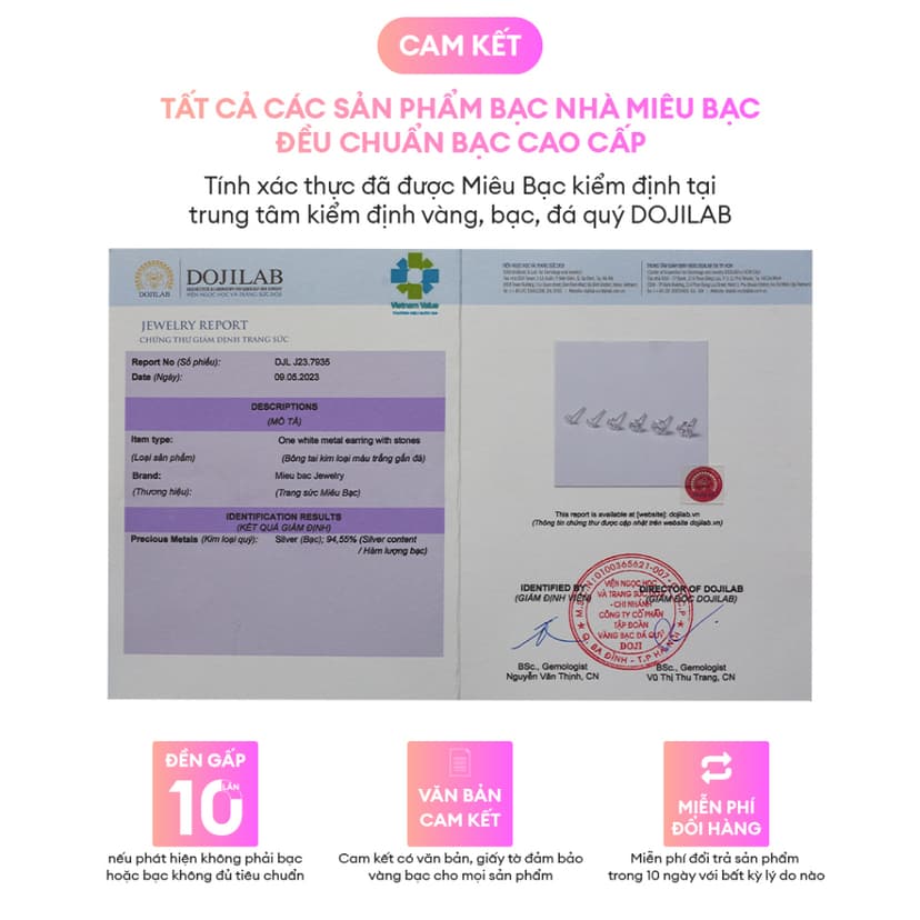 Ảnh Bông tai bạc nam nữ nụ đá tròn Miêu Bạc khuyên tai bạc 925 đính đá nhiều size phụ kiện trang sức unisex B000145 2