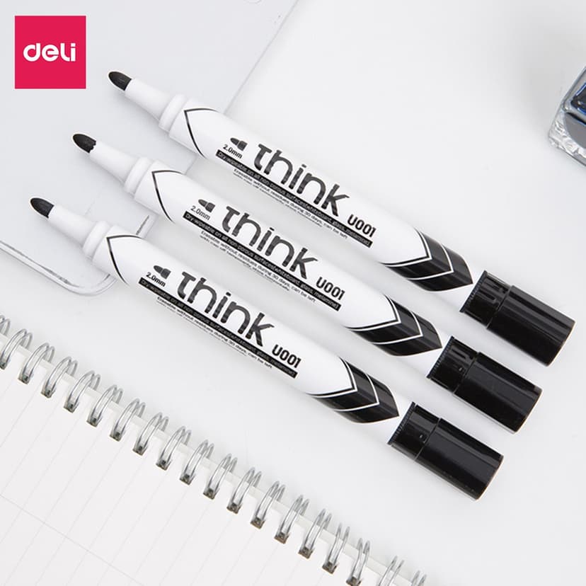 Ảnh Bút Lông Viết Bảng Trắng Xóa Được Deli 3 Màu - Bút Viết Trơn Mượt Tiện Dụng An Toàn Không Độc Hại 2