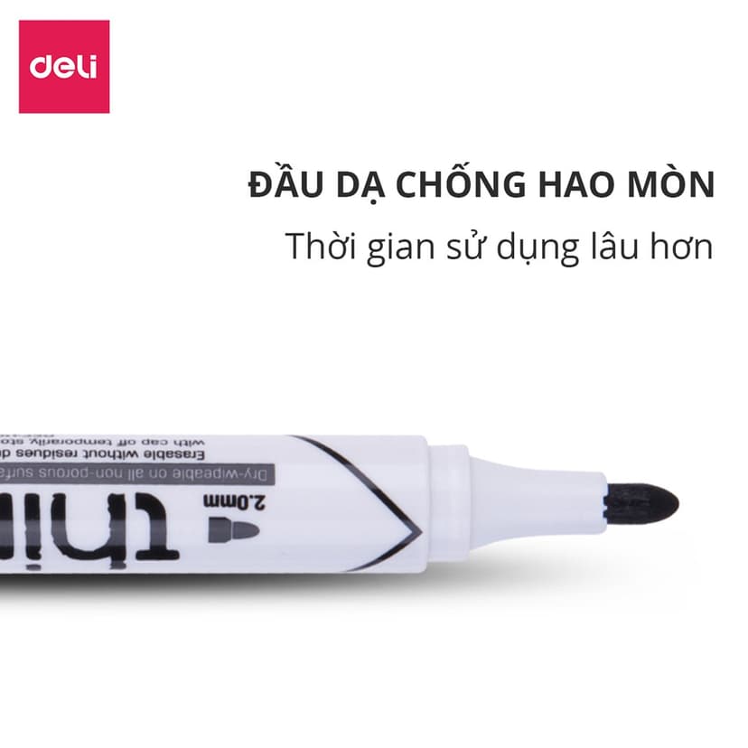 Ảnh Bút Lông Viết Bảng Trắng Xóa Được Deli 3 Màu - Bút Viết Trơn Mượt Tiện Dụng An Toàn Không Độc Hại 1