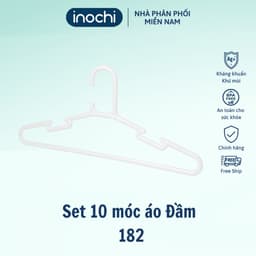 Thumbnail Set 10 móc áo inochi GIAO MÀU NGẪU NHIÊN chống giòn gãy, thiết kế đẹp, giữ form quần áo 2