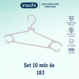 Thumbnail Set 10 móc áo inochi GIAO MÀU NGẪU NHIÊN chống giòn gãy, thiết kế đẹp, giữ form quần áo 3